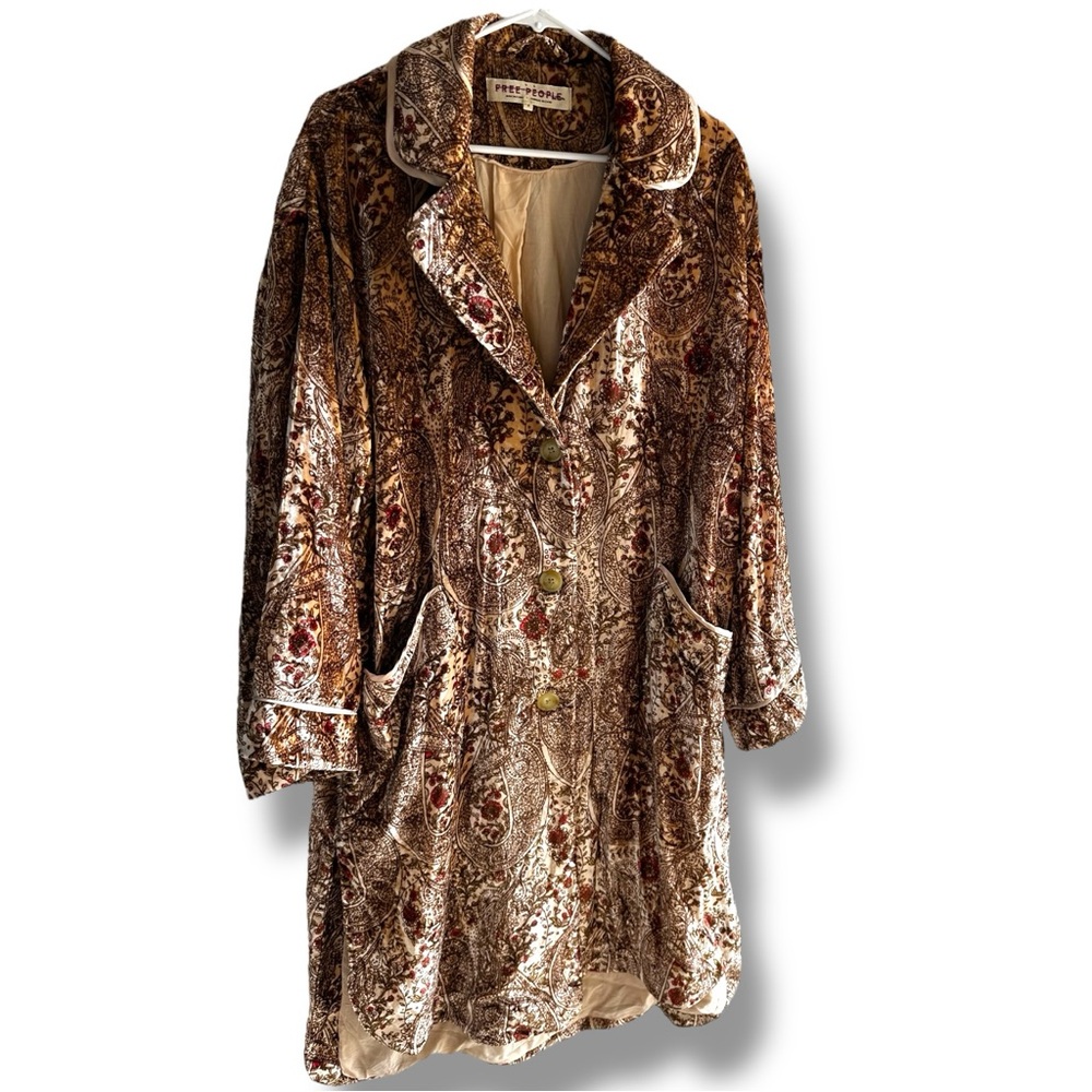 Free People Multicolor Paisley Duster Coat
